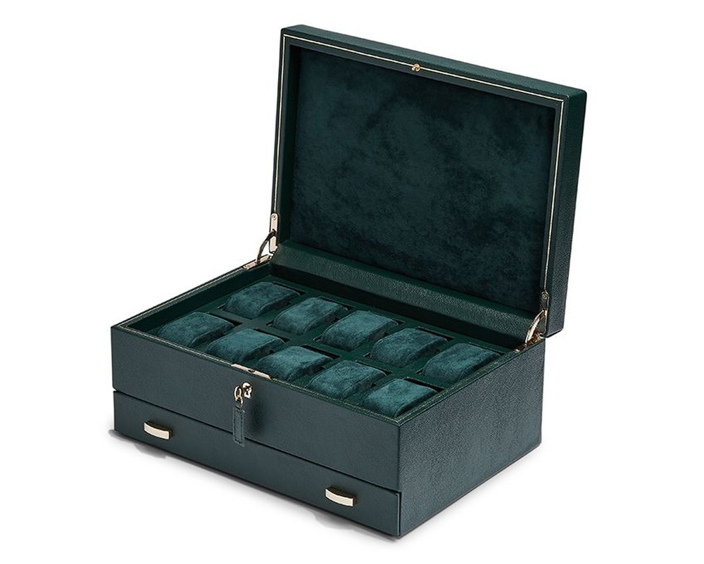 British Racing 10 Piece Watch Box with Storage