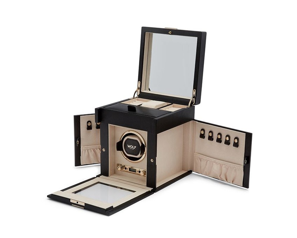 Palermo Single Watch Winder With Jewellery Storage