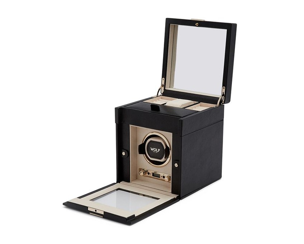 Palermo Single Watch Winder With Jewellery Storage