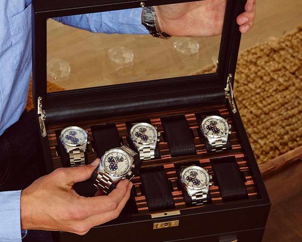 Roadster 10 Piece Watch Box with Drawer