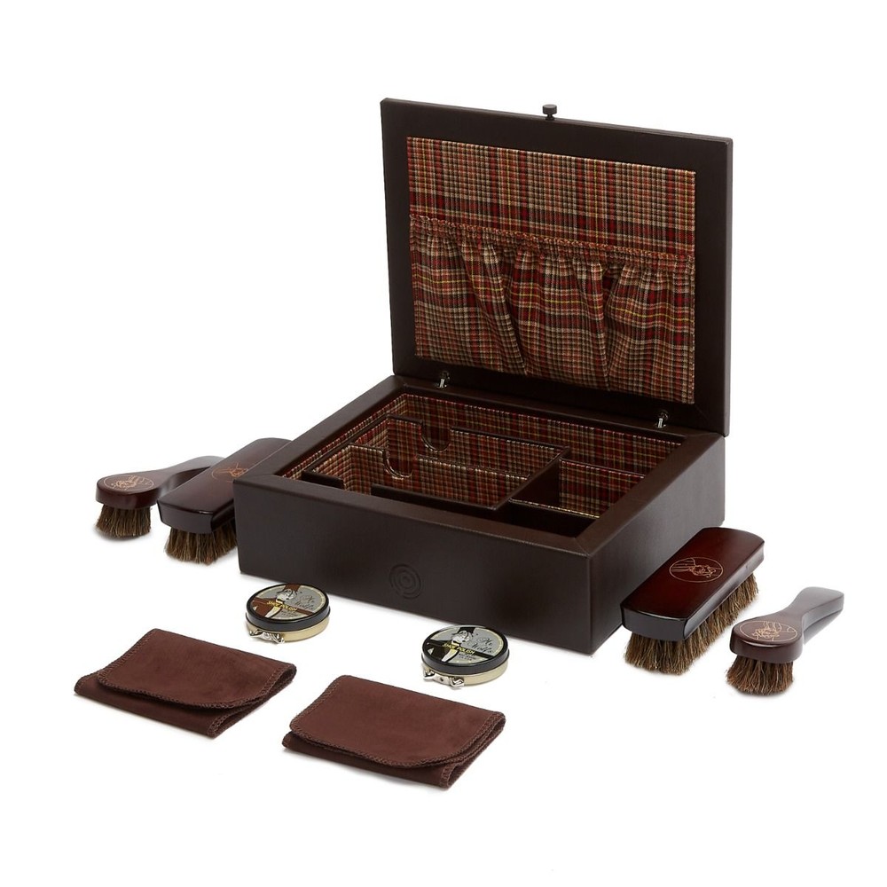 WM Brown Shoe Shine Case