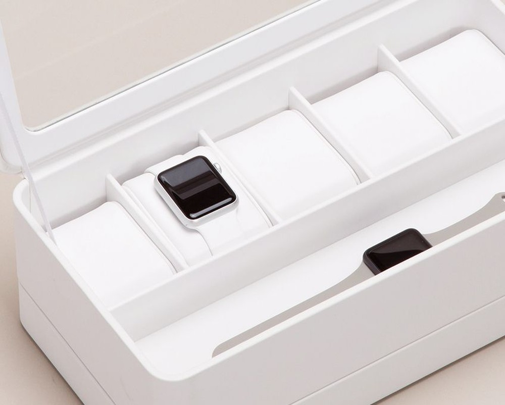 6 piece watch box w/strap tray for Apple watch