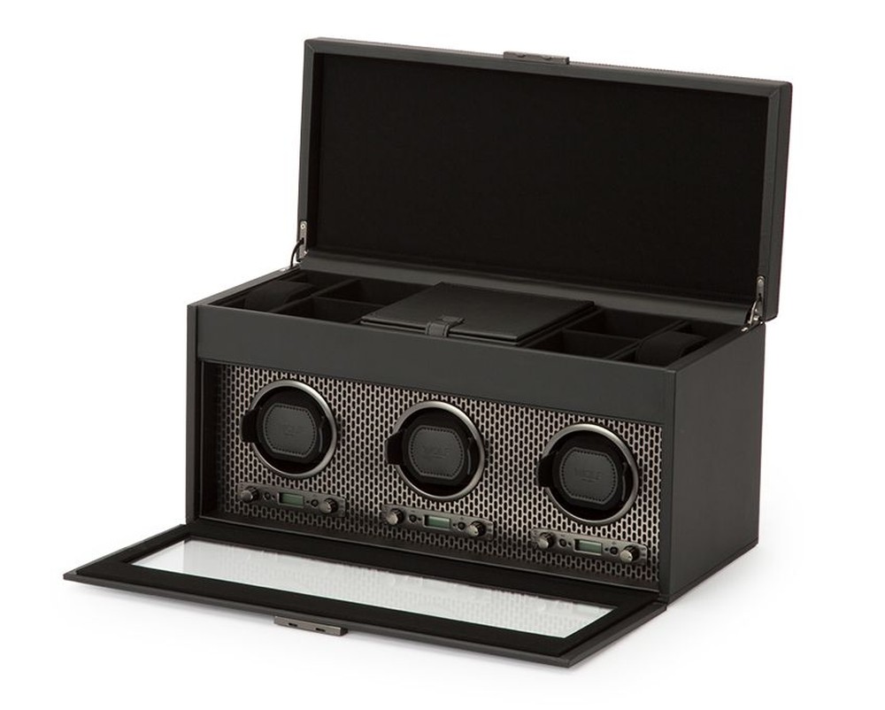 Axis Triple Watch Winder With Storage