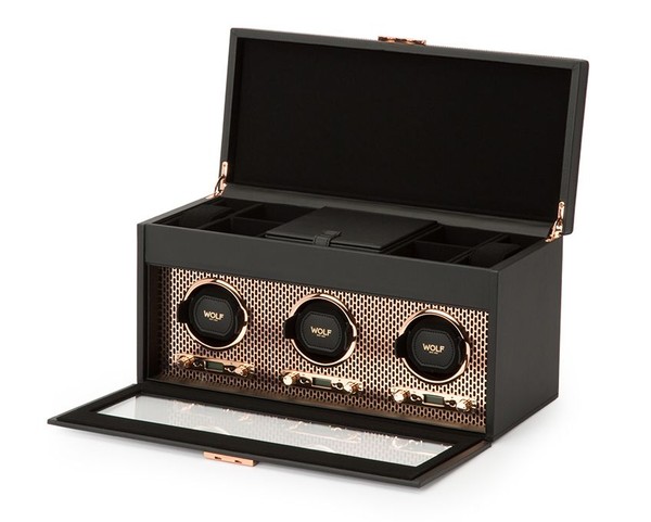 Axis Triple Watch Winder With Storage